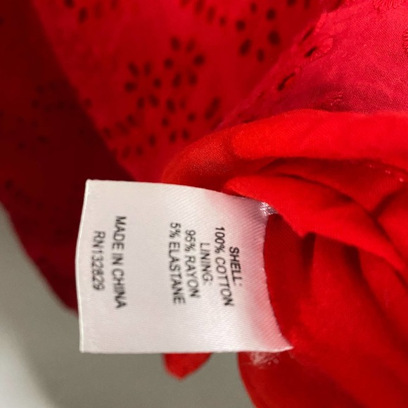 Lulu’s Red Eyelet Lace Off shoulder Mini Milkmaid Dress M - Picture 4 of 7